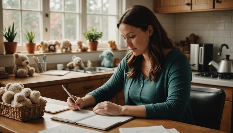 femme qui fait sa liste de naissance