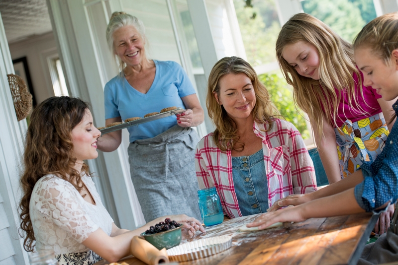 famille dans une véranda